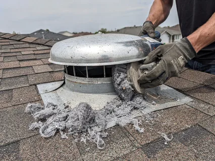 Cleaning Dryer Vent On Roof in Swampscott